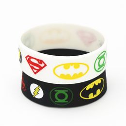 1PC Wide 25mm Bat Black White Movie Silicone Rubber Bracelets & Bangles Men Women Bangles for Fans SH047