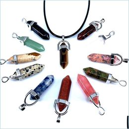 Pendant Necklaces Summer Style Natural Crystal Quartz Stone Gem Bead Necklace Fashion Women Jewellery B18102-1 Drop Delivery Pe Dhgarden Dhht8