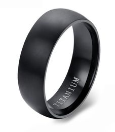 Round Surface Mens Classic Black Titanium Steel Plain Wedding Engagement Band Ring1776057