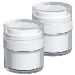 Storage Bottles 2pcs Cream Jars Refillable Container Empty Sample Jar For Body Butter Lotion(15ml)