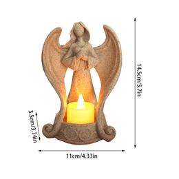 Angel Candlestick Party LED Lights Commemorate Angels Condolences Candles Angel Figurines Tealight Candle Holder Mourning Gifts