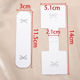 50pcs Cute White Bow Hanging Cards Packing Paper Cards for DIY Jewelry Display Cards Hair Roipe Retail Price Tags Labels