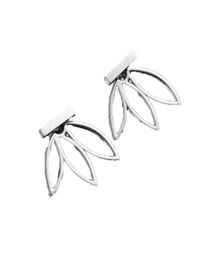 BC 2016 New Vintage Lotus Earrings Metal Bar Stud Earrings Fashion Ear Jacket Woman Jewellery RoseGold Plated Silver tone 1 Piece6401935
