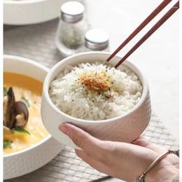 Bowls Nordic Ceramic Circular Japanese Hammer Patterned White Tableware Household Restaurant Kitchen Supplies Fruit Noodles Soup Bowl