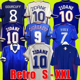 1998 Retro version FRANCE soccer jersey 96 98 02 04 06 ZIDANE HENRY MAILLOT DE FOOT Soccer shirt 2000 Home Trezeguet football uniform