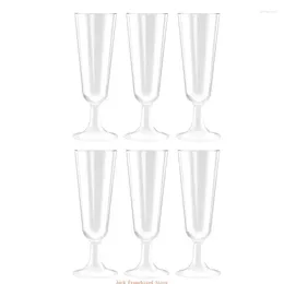 Disposable Dinnerware 6 PCS Clear Champagne Cup Mug Transparent Glasses Toasting Red Wine Glass For Restaurant Wedding Party