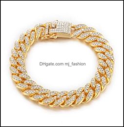 Link Chain Bracelets Jewellery Luxury Bling Rhinestone Fashion Men Women Gold Sier Plated Hip Hop Braclets Drop Delivery 2021 Weyki8074157