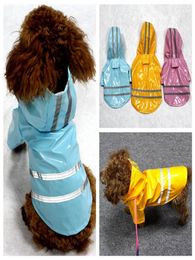 100 Waterproof Dog Raincoat Reflective Strip Pet Dog Clothes Raincoat Glisten For Small Medium Puppy Dog Raincoat Hooded 5Color1048984
