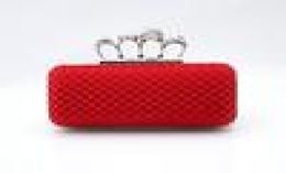 Classic DesignerType4 Red Ladies Skull Clutch Knuckle Rings Four Fingers Handbag Evening Purse Wedding bag 03918b6521120