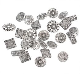 50PCs Mixed Antique Silver Tone Metal Buttons Scrapbooking Shank Buttons Handmade Sewing Accessories Crafts DIY Supplies6046136