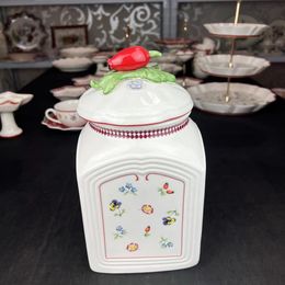 Landscape Pastoral Storage Jar, German Storage Tank, Vintage Fruit Sealed Jar, Seasoning Jar Canister for Kitchen