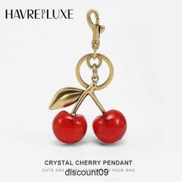Bag Parts Accessories Handbag pendant keychain womens exquisite Internet-famous crystal Cherry car accessories high-grade pendant 230914