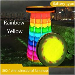Camp Furniture Lomazoo Outdoor Led Light Retractable Stool Portable Chair Fishing Cam Foldable Convenient Shining Drop Delivery Sports Dhdmr