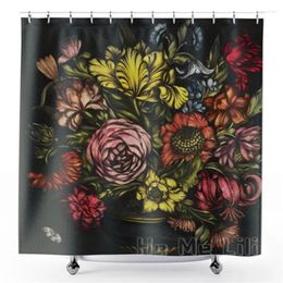 Shower Curtains Gothic Flowers Curtain By Ho Me Lili Spooky Ghost Style Waterproof Polyester Fabric Bathroom Decor With Hooks