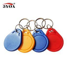 Rings 100pcs 13.56MHz IC M1 S50 Keyfobs Tags RFID Key Finder Card Token Attendance Management Keychain ABS Waterproof