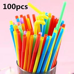 Drinking Straws Disposable Plastic Colour Black Foldable For Kitchenware Bar Wedding Party Event Supplies