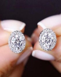 Stud Fashion Luxury 925 Silver Pin Crystals From rovskis 6mm Small Zircon Earrings For Women Christmas Gift Korean Jewelry2969551
