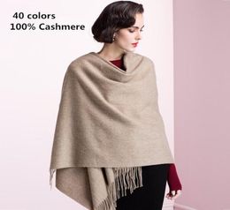 Top Quality 2019 Fashion Autumn Winter Pure 100 Cashmere Tassels Scarf for Women Men Shawl Foulard Hijab Scarves Echarpe pashmina9797164