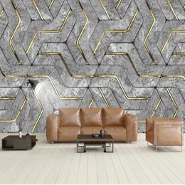 Wallpapers Milofi Custom Large Mural Wallpaper 3D Abstract Geometric Figure Pattern Stereo Background