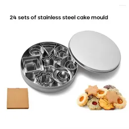 Baking Moulds Geometric Shaped Cookie Cutter Set Square Heart Triangle Round Stainless Steel Metal Biscuit Moulds