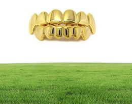 Grillz Teeth Set High Quality Mens Hip Hop Jewellery Real Gold Plated Grills1064439