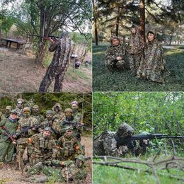 Secret Hunting Suit Hunting Suit Outdoor Ghillie Suit Camouflage Clothes Jungle Suit Training Leaves Clothing Suit Pants Hooded