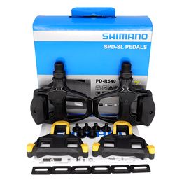 SHIMANO Tiagra SPD-SL PD-R540 Black Road Bike Pedals Self-locking Cycling Bicycle Pedal with SH11 Cleats Original Bike Parts