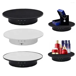 Decorative Plates 20CM Intelligent Electric Turntable Live Shooting Display Stand Rotary Table Support Load 8kg 360Degree Jewellery Holder