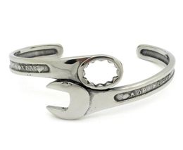 Fashion Silver Tone Metals Tools Wrench Bangle Stainless Steel Biker Bracelet Unique Designer Band Jewelry BB02209B3804811