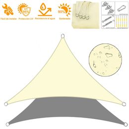 Shade Sail Triangle Shade Waterproof UV Protection Sun Awning Garden Beach Patio Canopy 240329