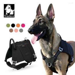 Dog Apparel Truelove Harness No Pull Personalised Pet Vest Reflective Exercise With Storage Pocket Soft Handle For Dogs Running Outdoor