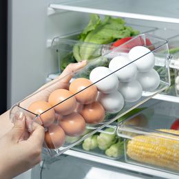 Refrigerator Organizer Bin Fridge Egg Storage Box Clear fridge organizer containers Freezer Pantry Cabinet kitchen Organizer