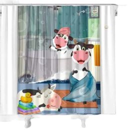 Shower Curtains Cow Funny Personalised Curtain Bathroom Decor Gift For Kids