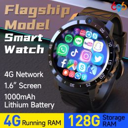 Watches Smart Watch For Men 1.6" Screen SIM 4G Network 1000mAh Battery 4GB 128GB APP Installation Message Reminder Multiple Motor Modes