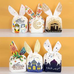 Gift Wrap 50pcs Eid Mubarak Candy Bag Ear Cookies Packaging Bags Box Ramadan Decoration For Home Islamic Muslim Party Supplies