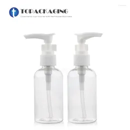 Storage Bottles 20pcs 75ML Lotion Pump Bottle Clear Plastic Essence Oil Packing Empty Cosmetic Shampoo Container Refillable Shower Gel