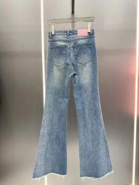 Women's Jeans Hand-beaded With Small Fringes