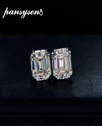 PANSYSEN Solid 925 Sterling Silver 6ct Created Moissanite Wedding Engagement Stud Earrings Birthday Fine Jewellery Earrings Gift 2104034841
