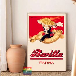 Barilla Parma Vintage Poster Italian Food Canvas Print Housewarming Gift Italian Food Antique Print Food&Drink Kitchen Wall Art