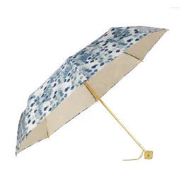 Umbrellas Uv Protection Women Umbrella Rain Sun Reinforced Folding Shade Outdoor Manual Paraguas De Lluvia Household Merchandises