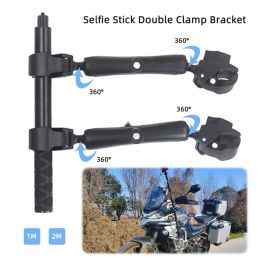 Monopods Motorcycle Bike Invisible Selfie Stick Monopod Handlebar Mount Bracket for GoPro Max Hero 11 insta360 One X3 Cameras Accessories