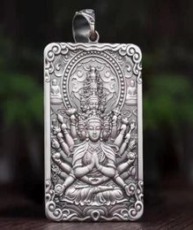 Vintage ThousandHand Avalokitesvara Pendant Rat Male Zodiac Buddha Large Amulet Necklace Male Gift Accessories300d2755709