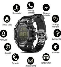 EX16 Smart Watch Bluetooth Waterproof IP67 Smart Wristwatch Relogios Pedometer Stopwatch Sport Bracelet For iPhone Android Phone W6707009