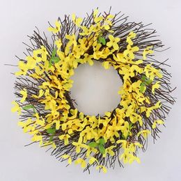 Decorative Flowers Artificial Spring Wreath Yellow Flower Summer For Front Door Wedding Indoor And Outdoor Decorations