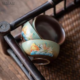 1Pc/40ml Custom Exquisite Teacup Portable Ceramic Tea Cup Home Small Tea Bowl Chinese Master Cup Traditional Tea Accessories