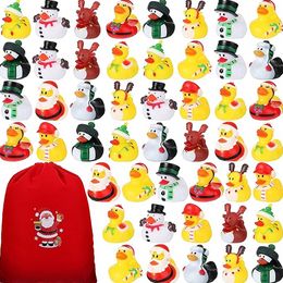 Christmas Theme Rubber Ducks Funny Ducks Pool Set Water Toys Party Favors Bathtub Toys For School Carnivals Outdoor Play