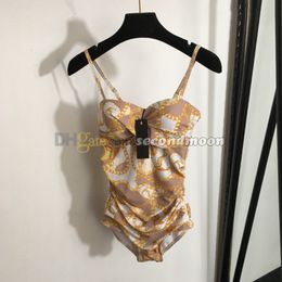 Chain Pattern Swimsuit Women Luxury Bathing Suit Sexy Sling Beachwear One Piece Surfing Wear