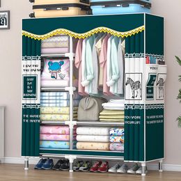 Modern Luxury Storage Organizer Wardrobe Girls Clothes Closet Armable Storage Cabinet Clothing Rack Vitrina Home Furniture
