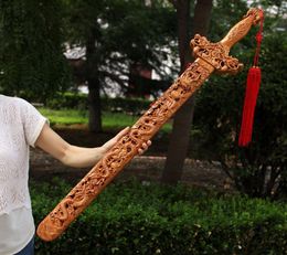 40quot length nine dragon Wooden carved sword peach wood dragon decor shipp3483126
