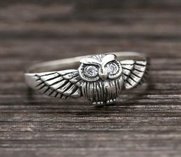 925 Sterling Silver Ring Fashion Owl Ring for Women Female Fine Jewellery Christmas Gift6245665